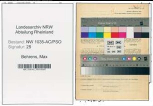 Entnazifizierung Max Behrens , geb. 26.06.1900 (Bergmann)