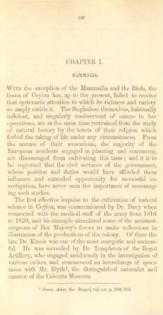 Chapter I. Mammalia