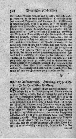 Ueber die Aufmunterung.