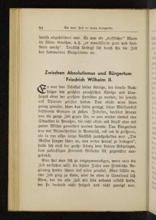 Zwischen Absolutismus und Bürgertum Friedrich Wilhelm II.
