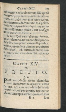 Caput XIV. De Pretio.