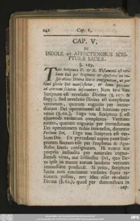 Cap. V. De Indole Et Affectionibus Scripturae Sacrae.