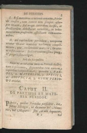Caput II. De Partibus Et Materia Periodi.