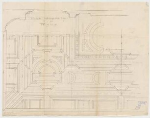Thiersch, Friedrich von; München; Justizpalast - Schwurgerichtssaal (Deckenabwicklung, Schnitt)