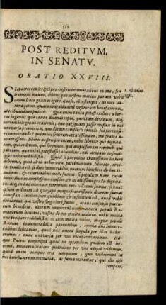 Post Reditum. In Senatu. Oratio XXVIII.