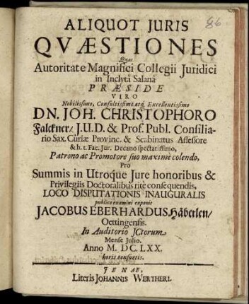 Aliquot Iuris Quaestiones