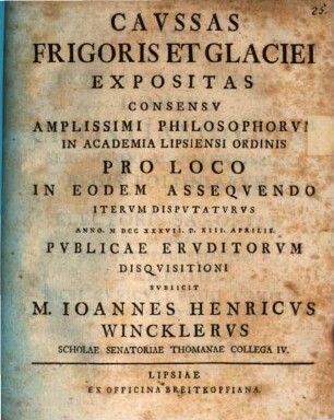 Cavssas Frigoris Et Glaciei Expositas