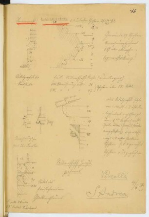 S. Andrea, Vercelli: Details (aus: Skizzen- und Fotoalbum 4)