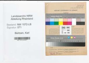 Entnazifizierung Karl Bertram , geb. 09.12.1908 (Verwaltungsangestellter)
