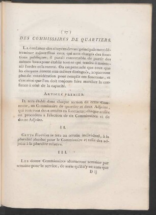 Des Commissaires De Quartiers.