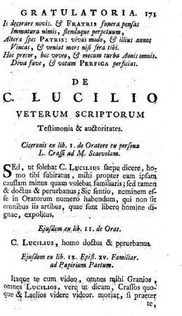 De C. Lucilio Veterum Scriptorum Testimonia & auctoritates.