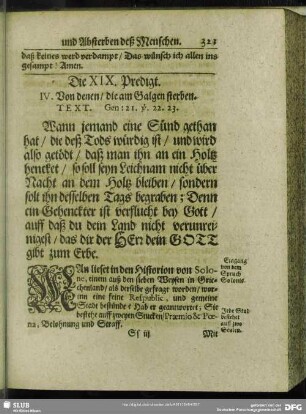 Die XIX. Predigt. IV. Von denen, die am Galgen sterben