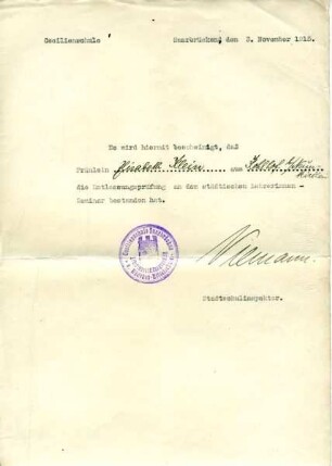 Bescheinigung