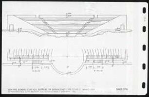 Theater, Ios: Theater: Ansicht Westen, Ausschnitt Grundriss 1:100