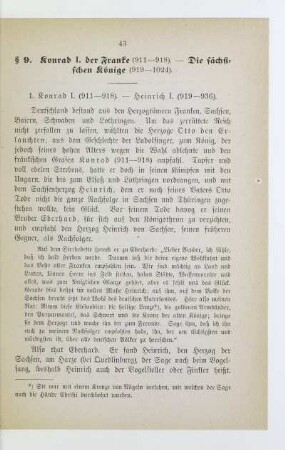 § 9. Konrad I. der Franke (911-918). - Die sächsischen Könige (919-1024)