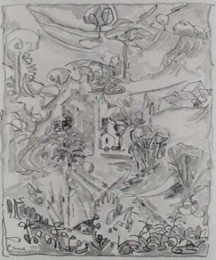 Landschaft mit Gehöften