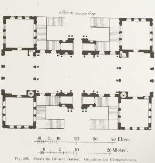 Palais im Grossen Garten. Grundriss des Obergeschosses