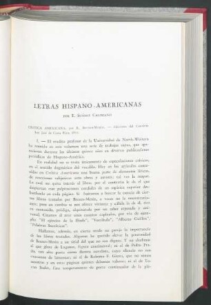 Letras hispanoamericanas