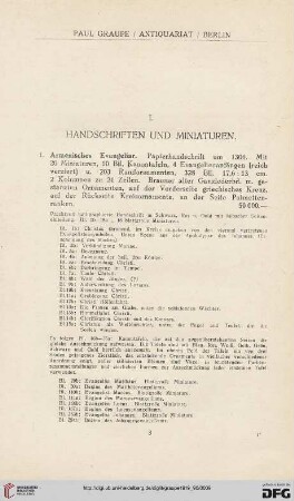 I. Handschriften und Miniaturen (Nr. 1-10)