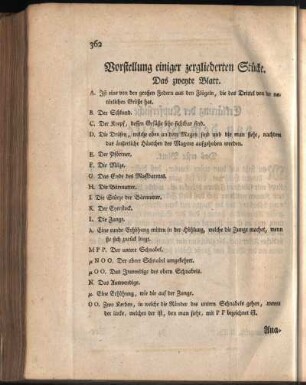 Vorstellung einiger zergliederten Stücke