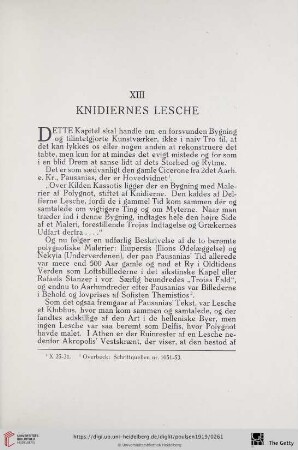 XIII. Knidiernes Lesche