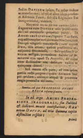 Summa, ad qua Professio AnimiRegia refertur, Capita.