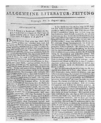 Michaud, J. F.: Histoire des progrès et de la chûte de l'Empire de Mysore, sous les règnes d'Hyder-Aly et de Tippoo-Saïb. T. 1-2. Paris: Giguet 1801
