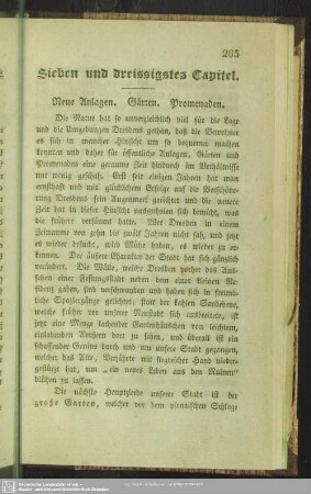 Sieben und dreissigstes Capitel. Neue Anlagen. Gärten. Promenaden
