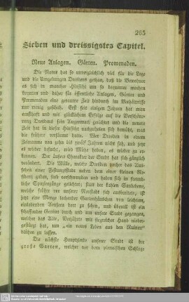 Sieben und dreissigstes Capitel. Neue Anlagen. Gärten. Promenaden