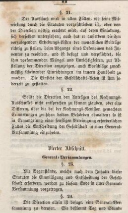 Vierter Abschnitt. General-Versammlungen.