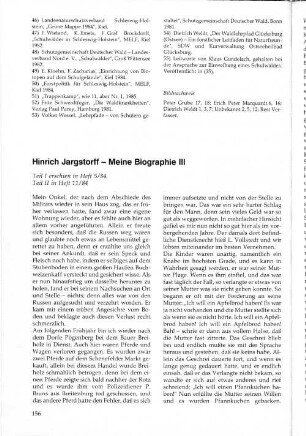 Hinrich Jargstorff - Meine Biographie III
