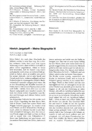 Hinrich Jargstorff - Meine Biographie III
