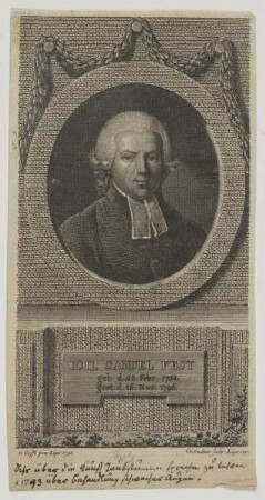 Bildnis des Ioh. Samuel Fest