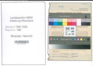 Entnazifizierung Heinrich Broecker , geb. 05.11.1894 (Zollbeamter)
