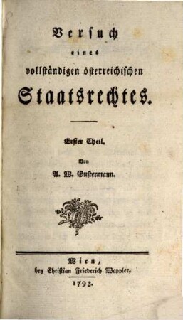 Versuch eines vollständigen österreichischen Staatsrechts
