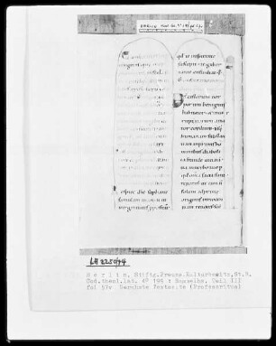 Sammelhandschrift — III, Benediktinerregeln, Folio 51recto-119verso — ---, Folio ---Professritus, Folio 57 verso - 66 recto