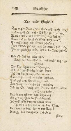 Der reiche Geizhals