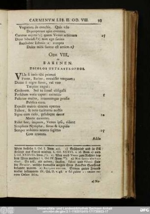 Ode VIII. in Barinen.