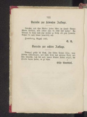 Vorrede zur siebenten Auflage.