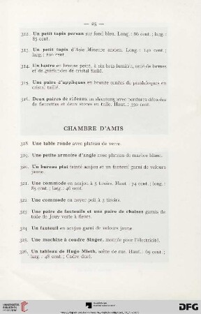Chambre d’amis (Nr. 318-340)