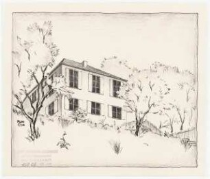 Haus Wagner, Brüx: Perspektivische Ansicht Gartenseite