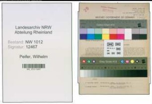 Entnazifizierung Wilhelm Peifer , geb. 15.09.1907 (Einkaeufer)