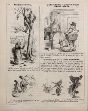 "Gefährliche Drohung" "Jagderleichterung in Folge des strengen Winters 1860/61" "Heil-Gymnastik für das reifere Beamtenalter"
