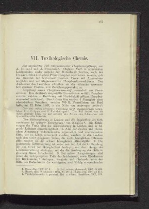 VII. Toxikologische Chemie