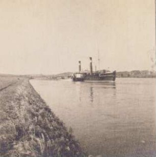 Elbschiffer, Schleppzug auf der Elbe bei Niedermuschütz