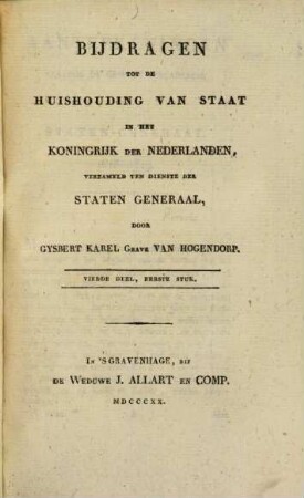 Bijdragen tot de huishouding van staat in het Koninkrijk der Nederlanden, 4. 1820