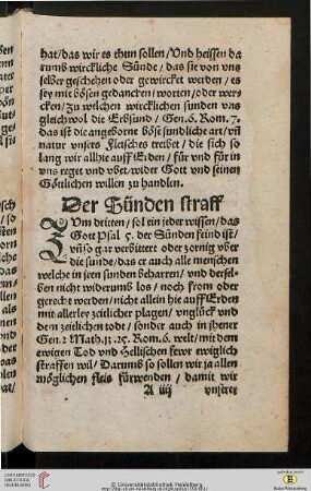Der Sünden straff