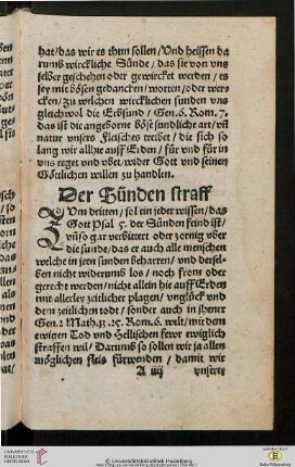 Der Sünden straff