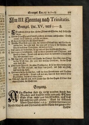 911-930, Am III. Sonntag nach Trinitatis