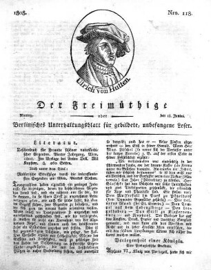 Nro. 118, Montag,den 13. Junius 1808